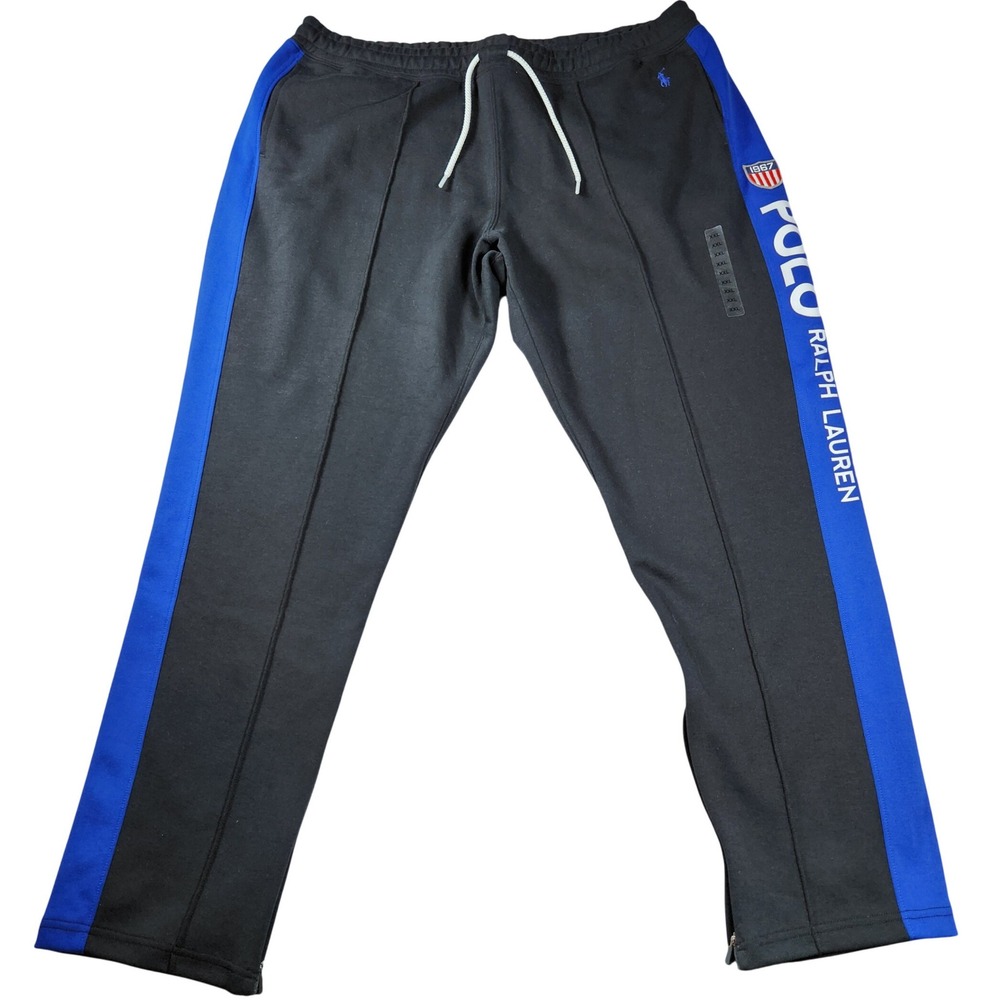 Polo Sport Ralph Lauren Black Blue Track 1967‎ Pants Joggers Sweatpants XXL New